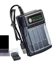 4-Slot USB AA Battery Charger Household Battery Chargers | 4-Slot Smart Charger,Household Battery Chargers Smart USB AA Battery Charger,Alkaline Battery Charger All-Purpose Battery Pack Charger