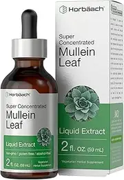 Mullein Leaf Liquid Extract | 2 fl oz | Alcohol Free | Vegetarian, Non-GMO & Gluten Free Supplement | by Horbaach