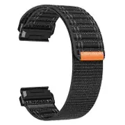 22mm Watchband Compatible For Garmin Fenix 8 (47mm) / 7 / 6 / 5 Bands Titanium Nylon Loop Wrist Strap Black