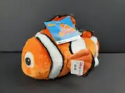 Disney Pixar Finding Nemo 8" Bean Bag Stuffed Plush Shiny Clown Fish NWT NEW