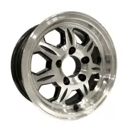 eCustomrim Two Aluminum Trailer Wheels 13X5 13 Inch Rim Black Machined 5 Lug