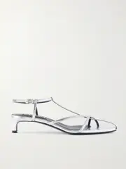 [Jil Sander] Jil Sander - Metallic Leather Sandals - Silver - IT39 IT 39 Silver