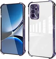 [HAOYE] Case for Oppo A16 / A54 / A16s - Thin TPU Protective Case with Reinforced Corners, Shockproof Mobile Phone Case, Transparent Design, Anti-Fingerprint - Purple