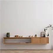 Shelf with Storage Floating TV Unit, 70.8''/78.7'' Wall Mounted TV Cabinet, Floating Shelves with Door, Modern Wood Entertainment Media Console Center Large Storage TV Bench for Living Room Bedroom C