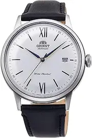 [ORIENT] RA-AC0022S10B Men's Analogue Automatic Watch with Leather Strap, silver/black, Strap.