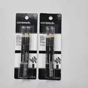 CoverGirl Easy Breezy Brow Fill + Define Eye Pencils 500 Black, (2 Packs)