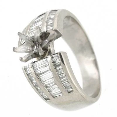 14k Semi-Mount Diamond Ring 1.65 Cts - 9mm x 6mm Pear Shaped Setting-