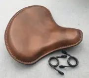 Harley Tractor Style Seat Genuine Distressed Leather Honda Bobber Chopper Yamaha