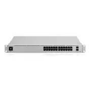 Ubiquiti UniFi 24-port switch with (24) Gigabit RJ45 ports and (2) 10G SFP+ ports.