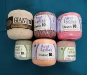 Six Skeins of Multiple Colors Cotton Crochet Yarn, Vintage Unopened