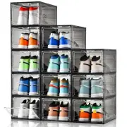 Clemate Upgraded X-Large Shoe Storage Box12 PackShoe Box Clear Plastic Stacka...