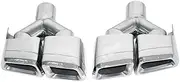 Compatible For Mercedes Benz C-class, E-class, S-class CLS W204 W212 W221 W218 Square Mouth Tip Exhaust Tip Four-outlet Muffler(Y silver)