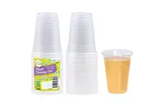 100 x Disposable Plastic Cups 200ml Clear Reusable Drinking Coffee Tea Cup Party