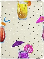 [Amooorous] Juice Sunshade Polka Dot Colorful Leather decorative waterproof passport holder for travel Vaccine Case Protector Cover Travel Passport Wallet With Vaccination Card Slot Lightweight, juice sunshade