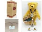 Steiff 1997 Club Picnic Teddy Bear Gold Blond 34 With Box & COA NEW