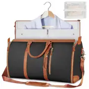 Foldable Travel Bag Garment Duffle Bag Large Capacity Folding Duffel Bag with Mini Pocket-Black