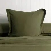 Bambury Luxe Belgian Linen Tailored European Pillowcase -Olive