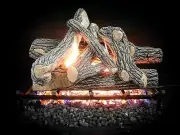 Dreffco Premium Great Oak Vented Gas Log Kit- Match, Auto, or Remote Start