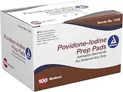 Dynarex Povidone-Iodine Prep Pads - Pack of 100 Pads