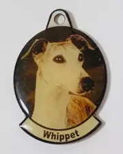 Metal Dog Breed Photo Tag. "Whippet" For Dog Collar or Key Chain.
