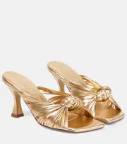 [Souliers Martinez] Souliers Martinez Alcala leather mules AU 7 gold