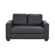 HEQS Sofa 2 Seater PU Leather Fire Retardant Black