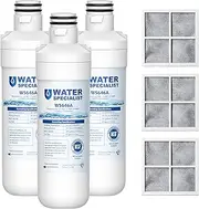 [Waterspecialist] LT1000PC ADQ747935 MDJ64844601 Refrigerator Water Filter and Air Filter, Replacement for LG® LT1000P®, LT-1000PC, LFCC22426S, LRFXS2503S, LMWS27626S, LRDCS2603S and LT120F®, 3 Combo