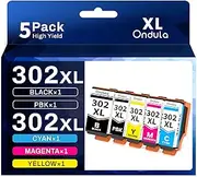 Ondula 302XL 302XL Ink Cartridges Compatible with Epson 302XL Ink Cartridges for Expression Premium XP-6000 XP-6100 XP6000 XP6100 Printer (5-Pack)