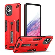 For iPhone 12 6.1 inch Phone Case Silicone Ring Strap TPU+PC Cell Phone Cover with Metal Kickstand