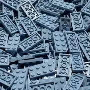 LEGO Medium Blue 2x4 Plate (3020) - 100 New Pieces - Building Bricks