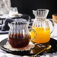 在飛比找ETMall東森購物網優惠-復古條紋茶具家用果汁壺公道杯