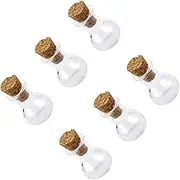 Cabilock 20pcs Mini Bulb Glass Bottles with Cork Transparent Creative Wish Bottles Glass for Unique Decor and Crafts Events and Party Favors