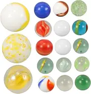 60 Pcs Colored Glass Ball Creative Play Craft Ornaments Bulk Balls for Teal Marble Sensory Aquarium Assorted Bead Decoration Rainbow Blue Fluorescent Aquatic Colorful Tiny