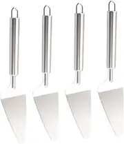 CONGARTENO 4Pcs Stainless Steel Cake Turner and Pizza Server Ergonomic Handheld Spatula for Cakes Pies and Pizzas Easy to Clean BBQ Baking Tool