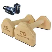 Calisthenics Wood Parallettes Bars | Push Up Bar That Will Not Slip or Wobble