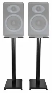 Black 29" Steel Bookshelf Speaker Stands For Audioengine P4 Bookshelf Speakers