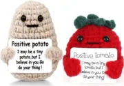 Cute Positive Potato and Tomato, Doll Funny Knitted Wool Creative Cute Toy with