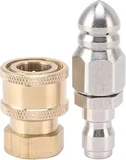 Sewer Jet Nozzle with Pressure Washer Coupler Jetter Pressure Compact Sewer Nozzle G1 4 Quick Insert Drain Hose Nozzle Pressure Washer Nozzle Fittings Sewer for Internal