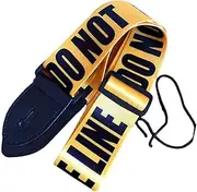 Yellow Letter Pattern Guitar Strap, Universal Belt for Acoustic, Bass, Electric, Ukulele, Polyester PU Leather, Adjustable Length