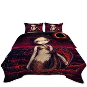Beautiful Fantasy Art Red Glow Mermaid Eclipse Coverlet