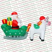 2.3m Christmas Unicorns Pulling Santa’s Sleigh Christmas Inflatable