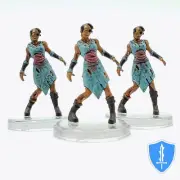 Human Zombie (female) x3 - Undead Armies Zombies #2 Icons of the Realms D&D