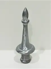 Lamp Shade Finial - Large Pewter Tone Cast Metal (3-3/4" T x 1-1/2" W)