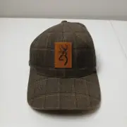 Browning Hat Cap Fitted L-XL Gray Plaid