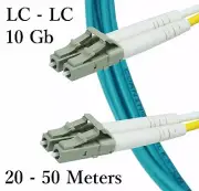 LC/LC 10Gb Fiber Optic Network Computer Patch Cable 50/125 OM3 Multi Mode Duplex