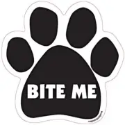 Bite Me Dog Paw Car Magnet