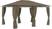 VRAXO Garden Marquee with Curtains 4x3 m Taupe 180 g/m² -26.35KG,312232