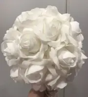 Rose Ball Foam Cake Topper Decoration Bridal Shower Party Cakes Roses White