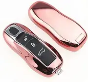 FLJKCT Soft TPU Car Key Case Cover Key Shell Storage Bag Protector,for Porsche Panamera Cayenne Macan 911 918