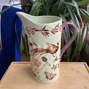Anthropologie Elin Pitcher Dining Home Decor Pheasant Moth Fall Leaves NWT Rare